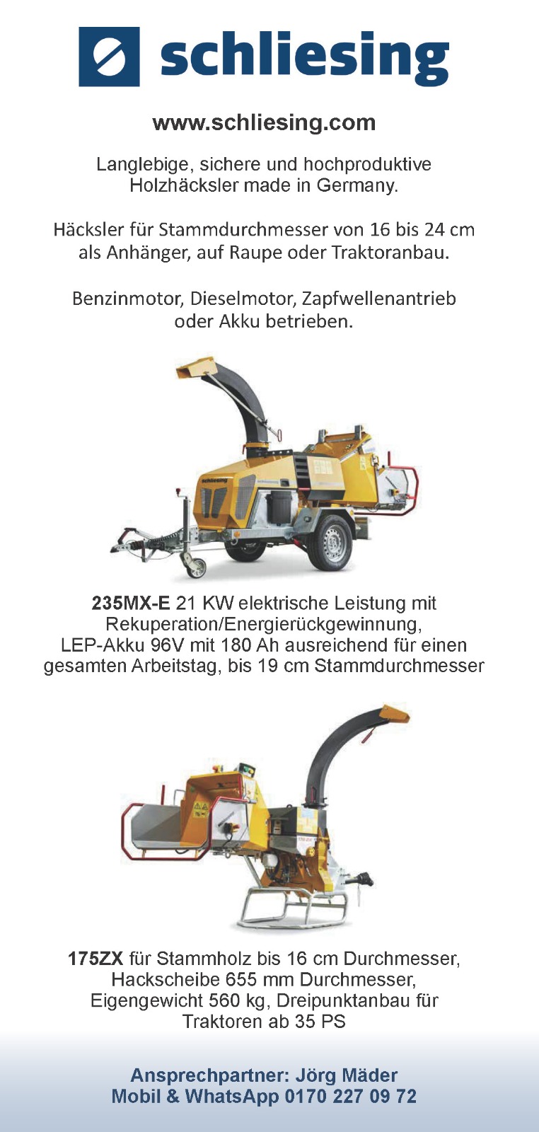 Schliesing Holzhäcksler